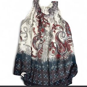Daniel Rainn Red and Blue Paisley Blouse